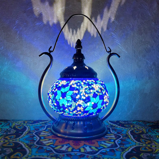 Blue Turkish Mosaic Lamp Kit Portable Desk Lamp