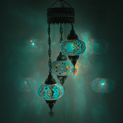 Turkish Moroccan Mosaic Hanging Ceiling Lantern Lamp