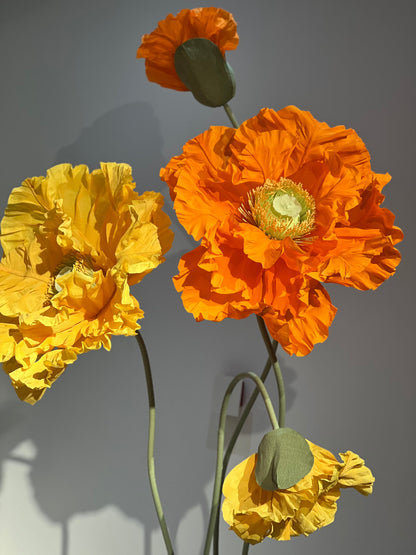 Orange And Yellow Giant Vertical Paper Flowers