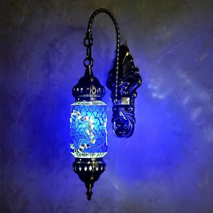 Handcrafted Turkish Mosaic Wall Light – Retro Moroccan Lamp for Living Room or Bedroom Decor