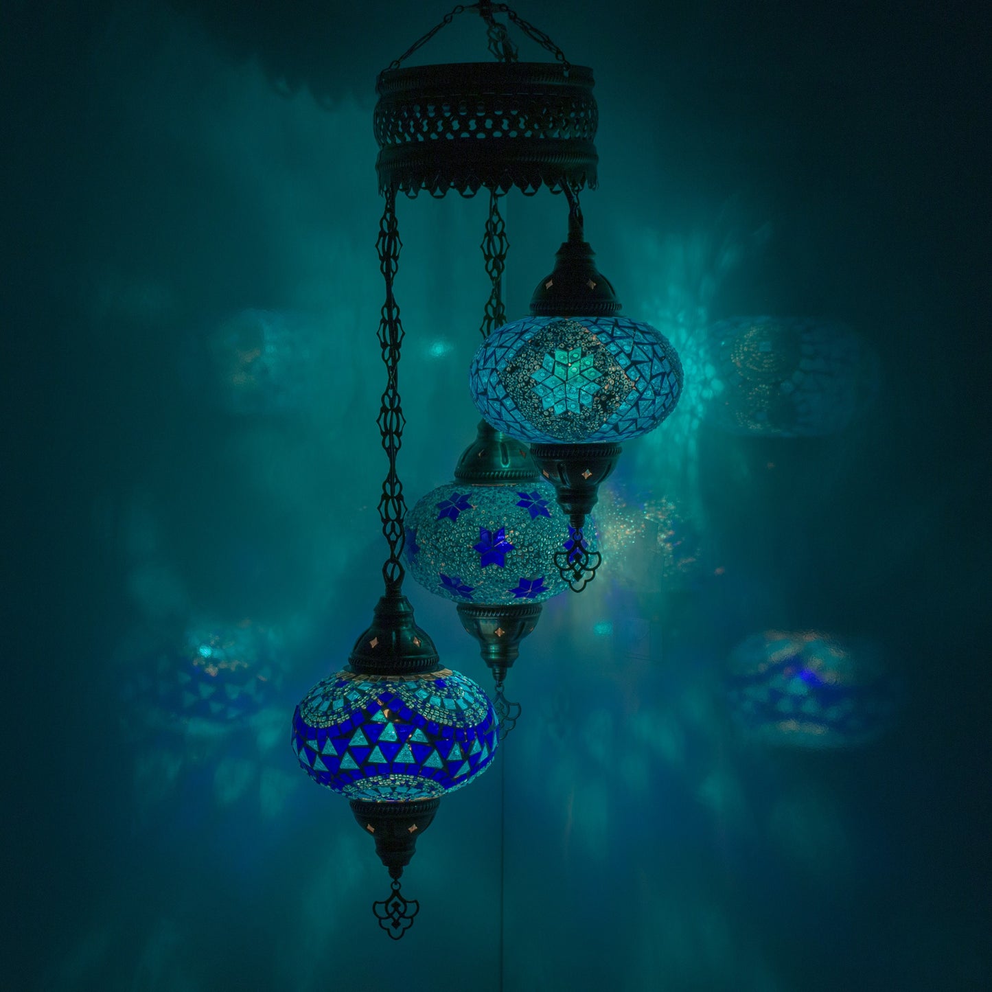Turkish Moroccan Mosaic Hanging Ceiling Lantern Lamp