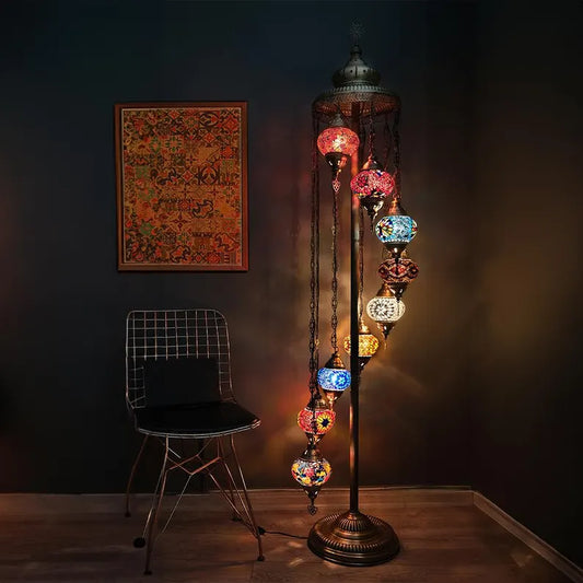 Moroccan 9 Globe Mosaic Lamp