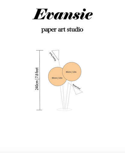Orange And Yellow Giant Vertical Paper Flowers