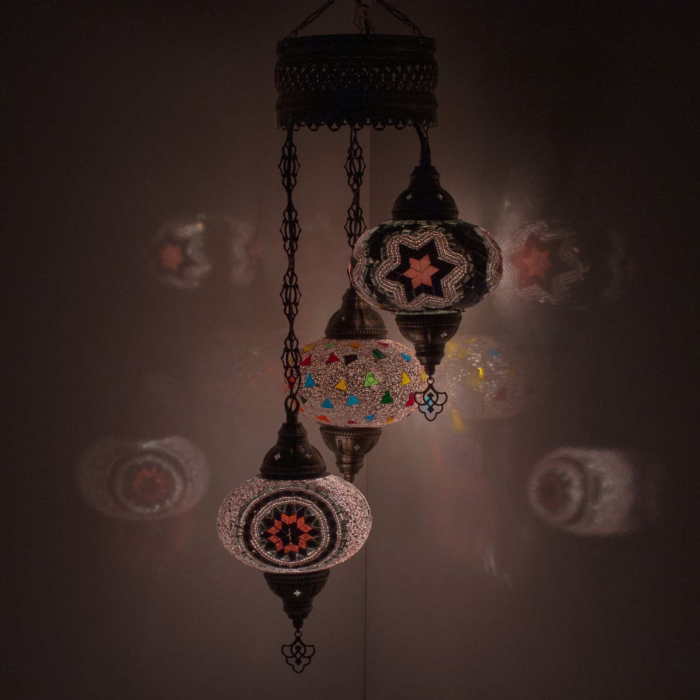 Turkish Moroccan Mosaic Hanging Ceiling Lantern Lamp