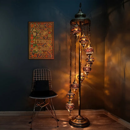 Moroccan 9 Globe Mosaic Lamp