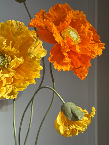 Orange And Yellow Giant Vertical Paper Flowers