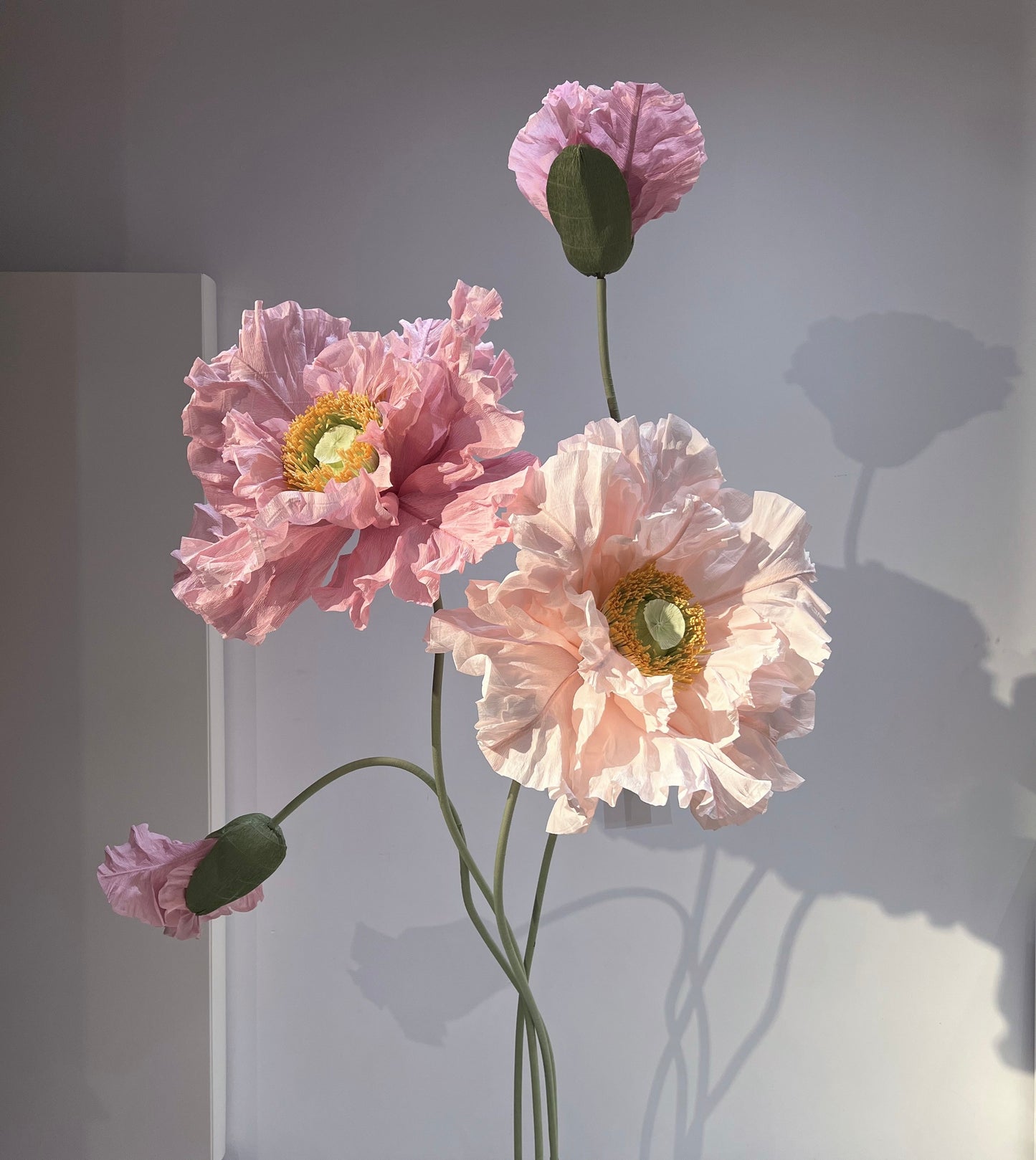Giant Paper Flowers in Blush and Misty Rose