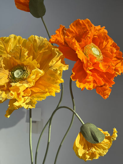 Orange And Yellow Giant Vertical Paper Flowers