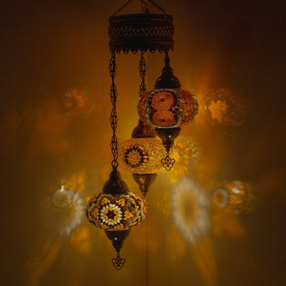 Turkish Moroccan Mosaic Hanging Ceiling Lantern Lamp